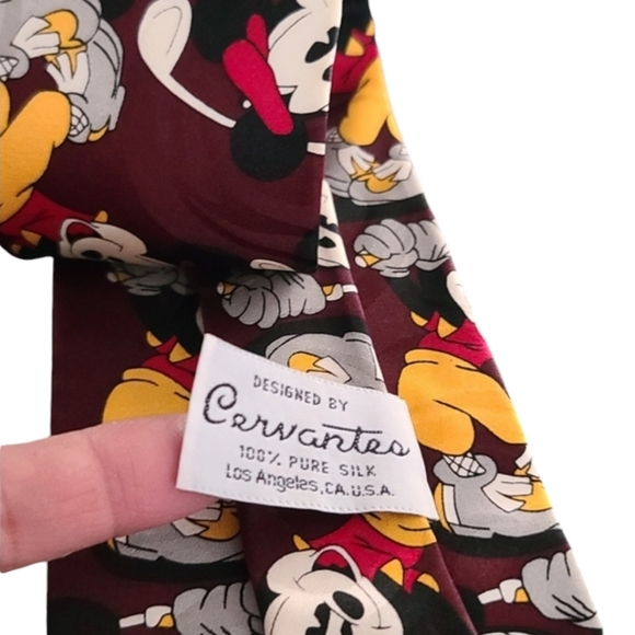 Vintage Cervantes Disney Mickey Mouse Silk Suit Tie Golfing Golfer Golf - Picture 6 of 12